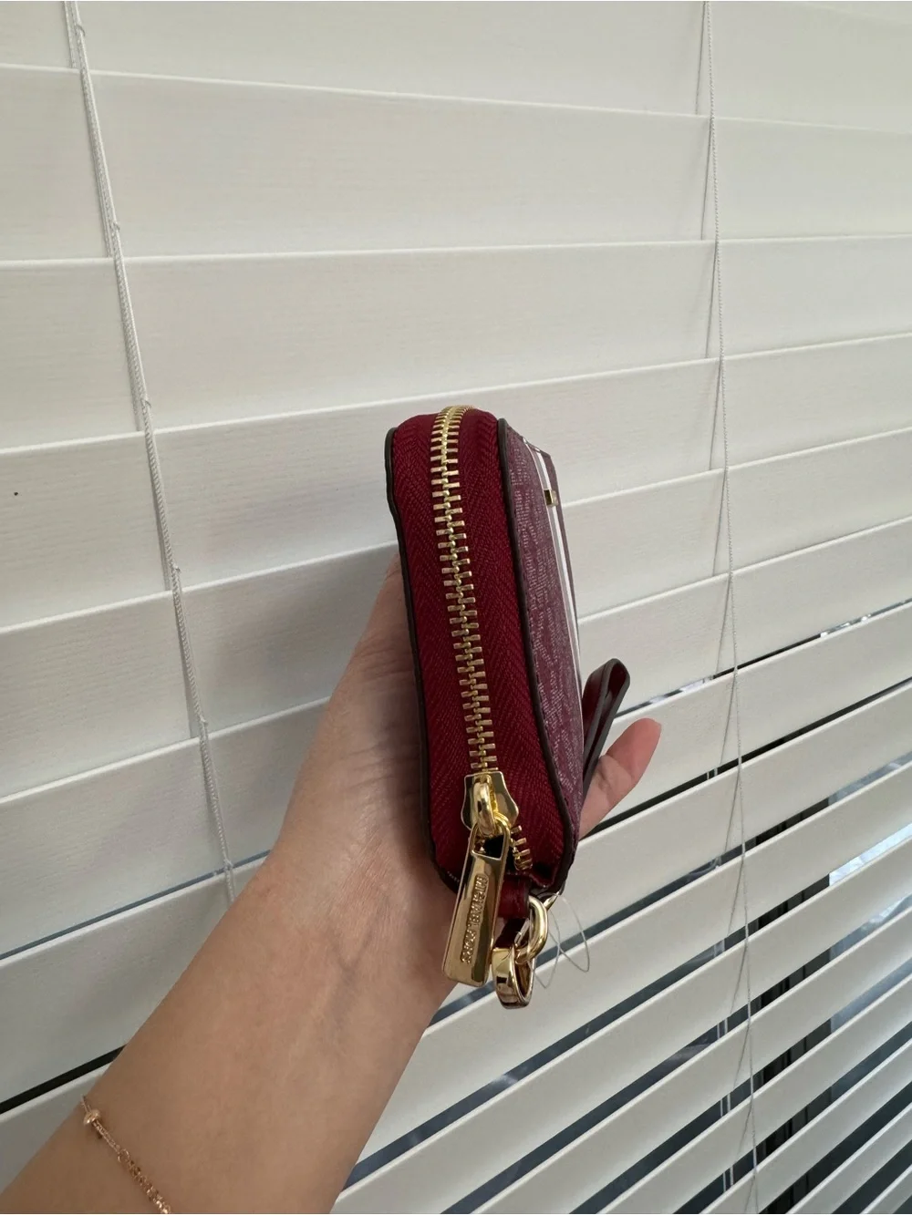 Michael Kors Red Burgundy Signature Satchel with Matching Wristlet